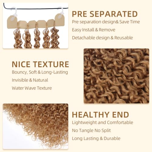 Water Wave Crochet Human Hair 18" - 60g Pre-separated Honey Blonde