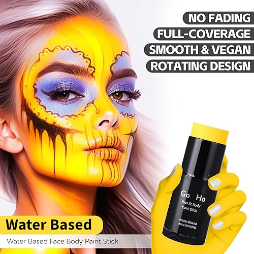 Yellow Face Paint Stick - Washable Cream Makeup for Halloween