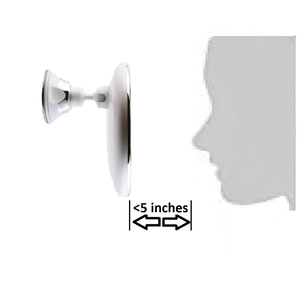 JiBen LED Lighted 10X Magnifying Makeup Mirror with Power Locking Suction Cup, Bright Diffused Light and 360 Degree Rotating Adjustable Arm, Portable Cordless Home and Travel Bathroom Vanity Mirror