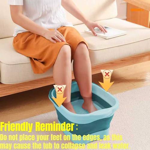 Collapsible Foot Bath Tub – 15L Portable Soak Bucket with Massage Points