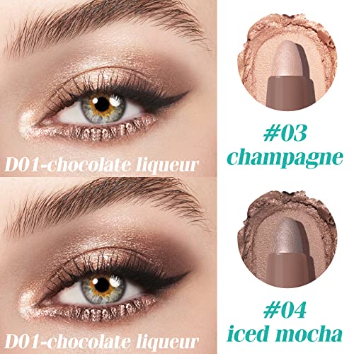 KIMUSE Waterproof Eyeshadow Stick Duo - Creamy Highlighter Pencil Set