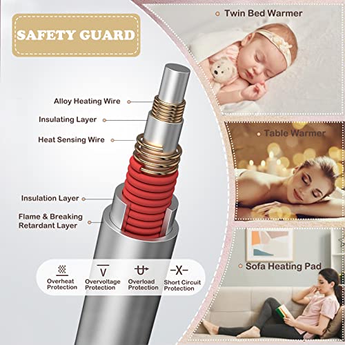 WELLHUT Heated Massage Table Warmer - 75x36 Electric Mattress Pad