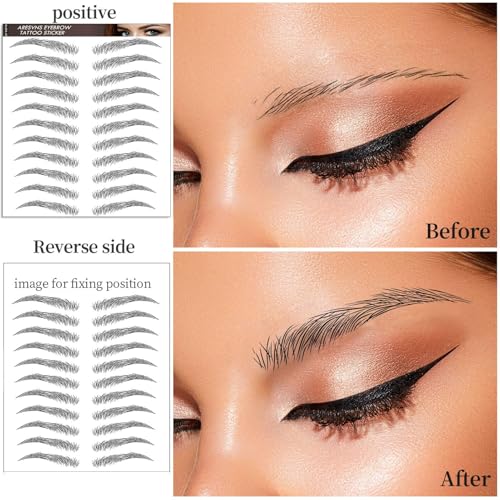 4D Eyebrow Tattoos 66 Pairs - Waterproof Lifelike Fake Eyebrows
