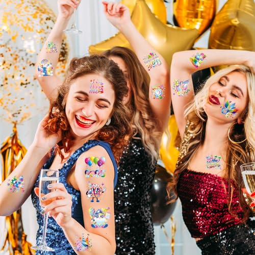 HOWAF 40pcs Happy New Year 2026 Temporary Tattoos