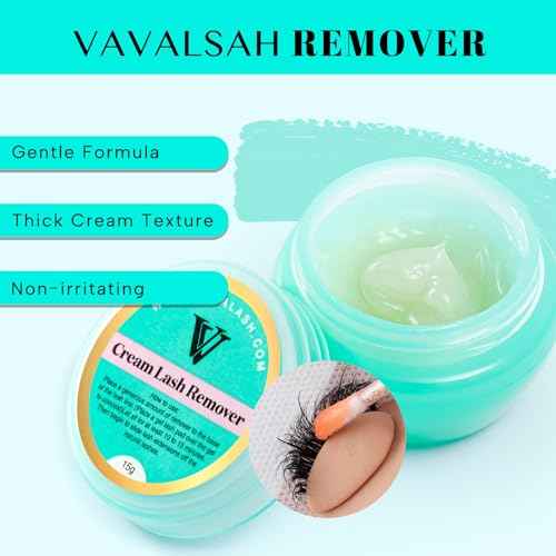 VAVALASH Lash Remover For Lash Extensions Eyelash Extension Cream Remover Low Irritation Cream Remover for Sensitive Skin Fast Dissolution Professional Eyelash Extensions Salon Use(15g)