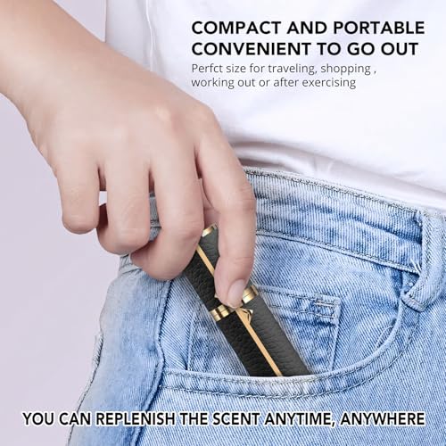 3zorqinron 8ml Leather Travel Perfume Atomizer – Refillable Leather Cologne Sprayer, Black