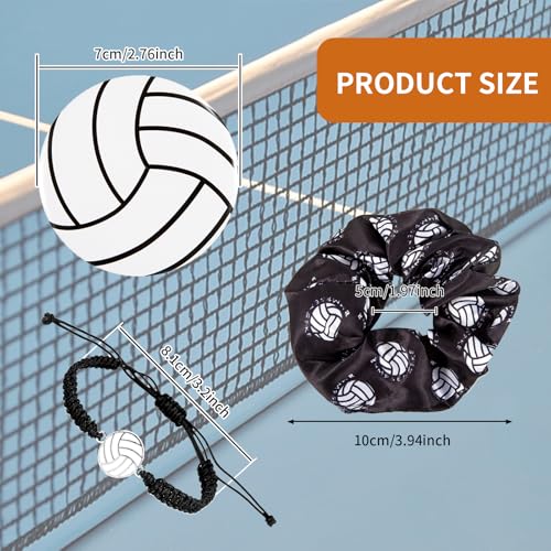 NUMJAW 48 Pcs Volleyball Team Gifts Bulk Volleyball Gifts Inspirational Gifts for Women Players,Volleyball Charm Bracelets,Volleyball Makeup Bags,Volleyball Compact Mirrors,Volleyball Hair Scrunchies