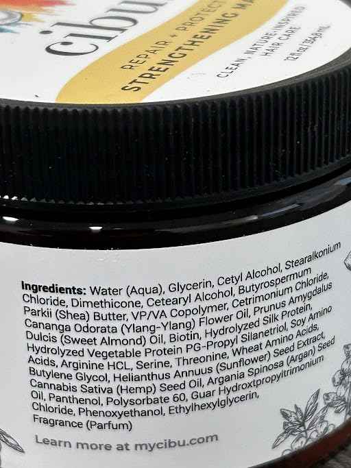 CIBU Repair Strengthening Mask - Hydrating for Damaged Hair - Keratin and Almond Moisture Hair Mask - 12oz