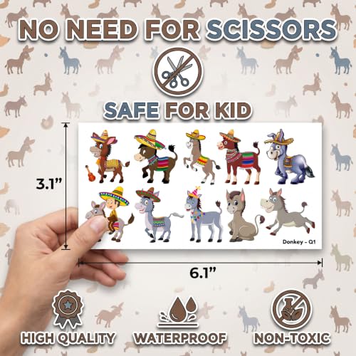 100 PCS Farm Animal Temporary Tattoos for Kids
