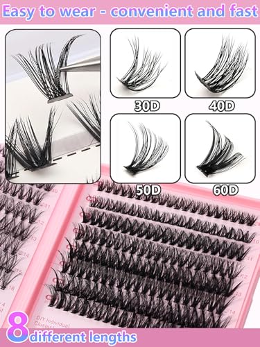 Lash Clusters Kit 640 Pcs with Glue & Remover – D Curl Eyelash Extensions