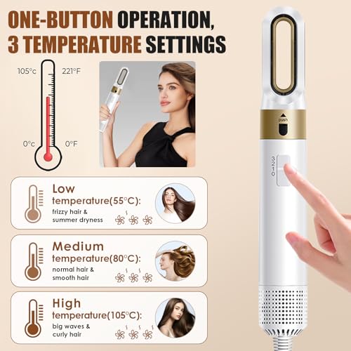 6-in-1 Hot Air Brush Styler with Ceramic Technology, 1000W
