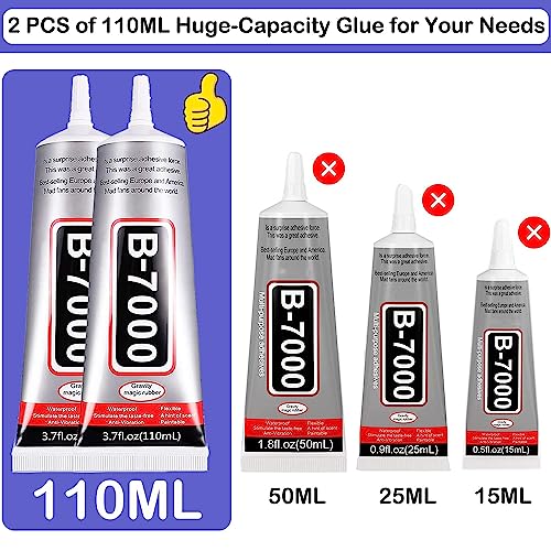 B7000 Clear Adhesive Glue Kit for Crafts - 2PCS 110ml with Tools