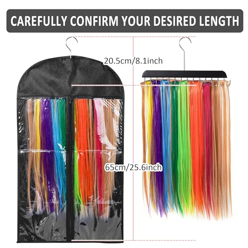 Hair Extension Hanger with 14 Hooks & Dustproof Bag