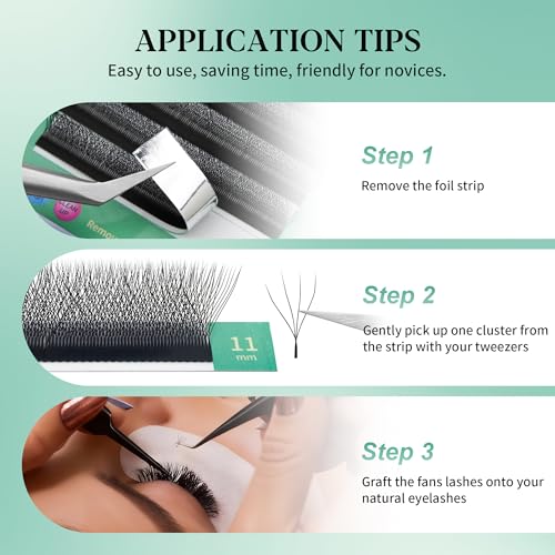 W Eyelash Extensions 4D W Lashes Russian Volume Premade Fans Natural Soft Matte Professional Salon Supplies(4D,0.07,D,8-15mm)