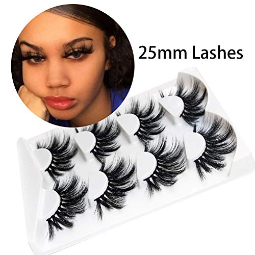 Losha Lashes Pack 2 Styles Natural & Dramatic Look 3D Faux Mink Eyelashes Total 14 Pairs Handmade Reusable False Lashes