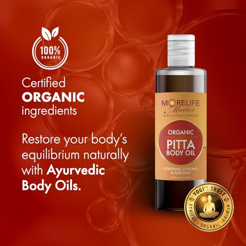 Pitta Body Oil | Premium Ayurvedic Massage Oil with Organic Neem, Chamomile, Lavender & Cooling Herbs for Sensitive Skin | Soothing & Purifying Daily Ritual ? 7 oz Bottle