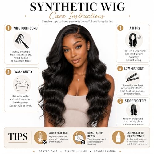 30 Inch Lace Front Wig - Synthetic Heat Resistant Pre-Plucked HD Lace