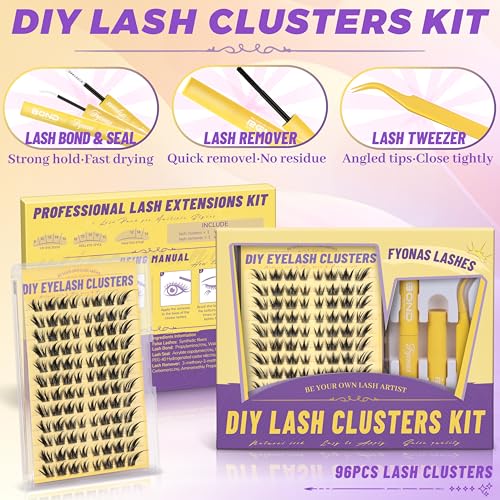 Fyonas Flick Kit Manga Lash Clusters - Natural Cat Eye Lash Extensions with Spikes