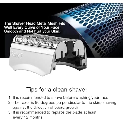 70S Series 7 Replacement Head Compatible with Braun Series 7 Replacement Head,70s Blades for Braun S7 Wet and Dry Replacement Blades for Electric Foil Shaver 720,750CC, 760CC,790CC,9565
