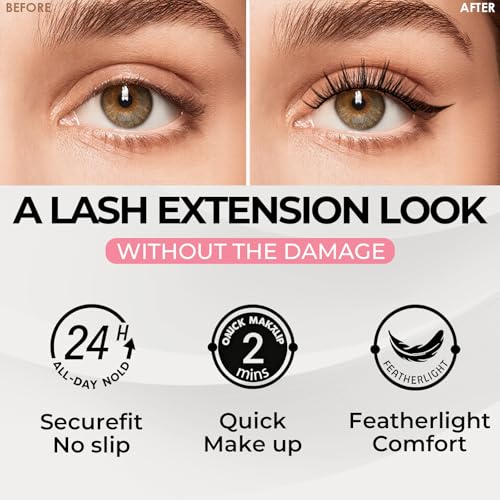 Magnetic Eyelashes Kit with Eyeliner - 5 Pairs, 10-Magnet