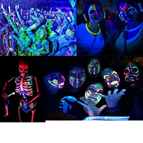 12pcs Glow Face Body Paint - UV Black Light Makeup Kit