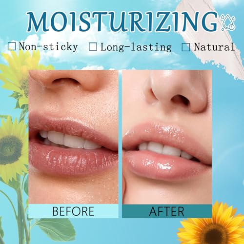 Qawnfy Hydrating Lip Oil Set - Moisturizing Long-Lasting Lip Gloss with Natural Ingredients, Dusty Rose
