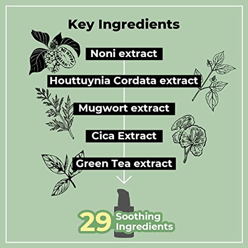 numbuzin No.7 Serum | Mild Green Soothing Serum | Soothing Green Gel for Acne-Prone Skin, Sensitive Redness | Centella Asiatica, Green Tea, Noni | Korean Skincare for Soothing | 1.69 fl. oz.