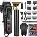 LQT Cordless Hair Clippers & T-Blade Trimmer Set - Two-Piece Home Barber Kit