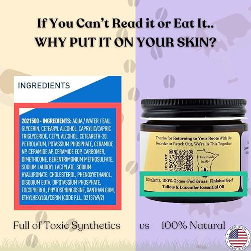 Lavender Naked Tallow Balm | Grass Fed Beef Tallow Balm