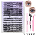Lash Extension Kit DIY 280pcs Lash Clusters Eyelash Extension Kit, Lash Bond and Seal Lash Tweezers for Self Use 9-16mm Mix£¬30D 40D Curl Individual Lashes Kit (30D&40D-0.07D-9-16MIX KIT)