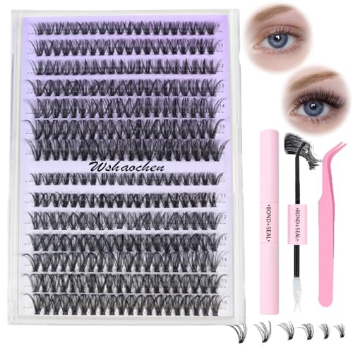 Lash Extension Kit DIY 280pcs Lash Clusters Eyelash Extension Kit, Lash Bond and Seal Lash Tweezers for Self Use 9-16mm Mix£¬30D 40D Curl Individual Lashes Kit (30D&40D-0.07D-9-16MIX KIT)
