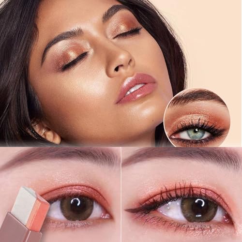 6-Color Double-Ended Eyeshadow Stick Set with Brush