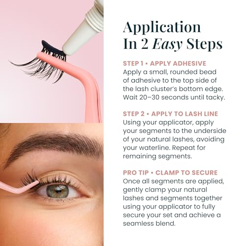 FlutterHabit Underlash Extensions 2 Pair, 6-14mm Cat Eye Lash Clusters