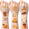 Cute Smores Temporary Tattoos - 144P Marshmallow Temporary Tattoo Stickers for Kids Adults, Valentine's Day Exchange Gifts Cotton Candy Themed Waterproof Decals Party Decorations School Prizes