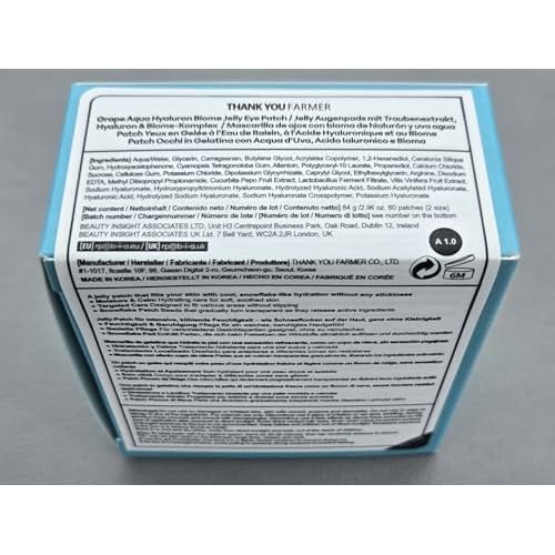 THANKYOU FARMER Grape Aqua Hyaluron Biome Jelly Eye Patch - 60 Patches