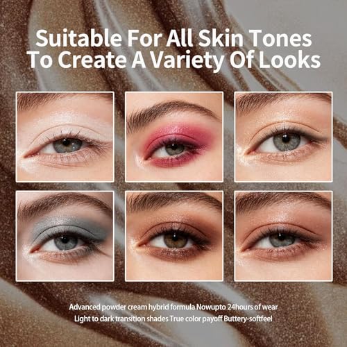 Baked Shimmer Eyeshadow Palette - 6 Colors Pearl Metallic