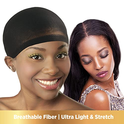 DONNA Wig Caps for Women, 2-Pack Black Stocking Liner