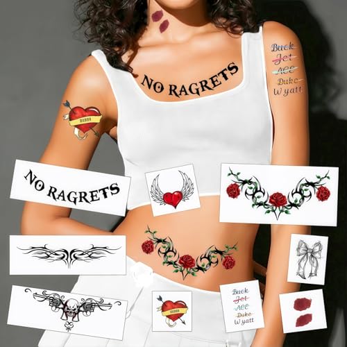 9-Pack Temporary Tattoos for Halloween Costumes & Party