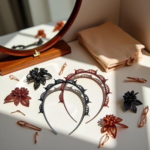 Double Bangs Hairpin with 8 Clips Hair Braid Tool Set