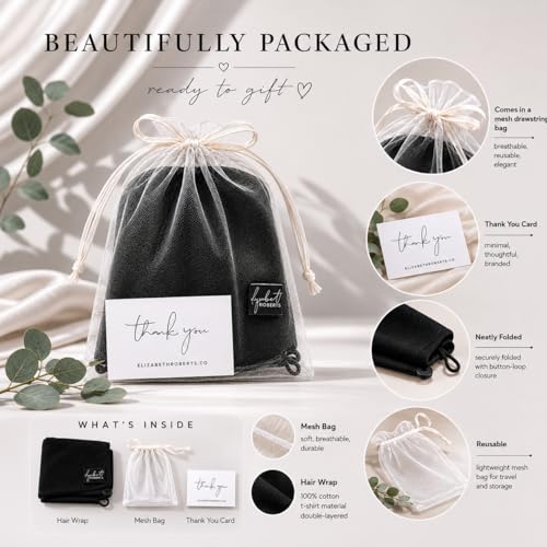 Elizabeth Roberts 100% Cotton Hair Towel Wrap for All Hair Types