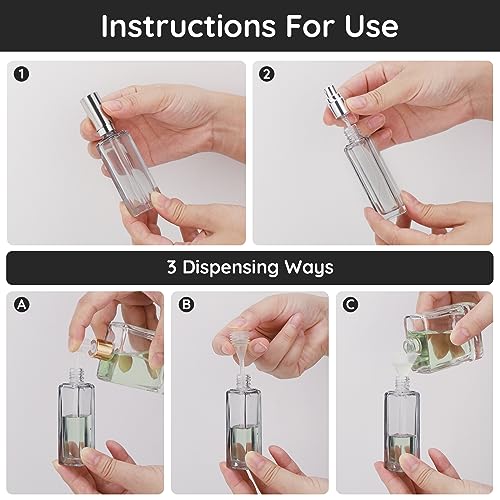 Segbeauty 20ml Refillable Perfume Bottle Set - 2 Leakproof Glass Atomizers