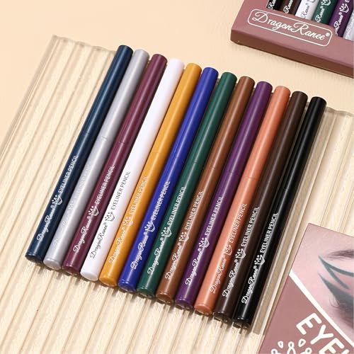 12 Shade Waterproof Eyeliner Pencil Set