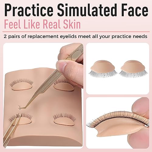 Eyelash Extension Practice Kit with Mannequin Head & 100 Glue Rings