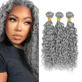 Grey Water Wave Human Hair Bundles 24 26 28 Inch
