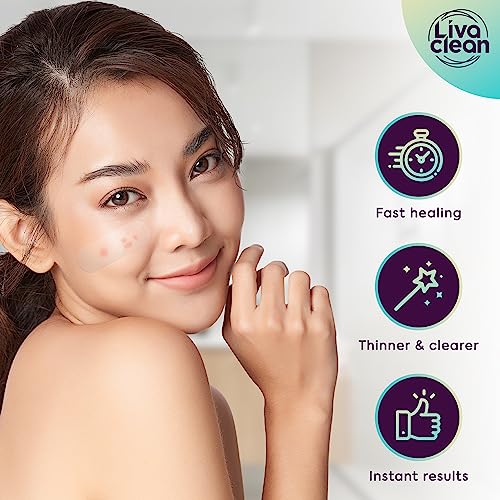 LivaClean 50CT Large Hydrocolloid Acne Patches - for Pore Spots Nose Face Cystic Pimple Zit Patch - Big Pimple Patches Hydrocolloid Bandages Strips Stickers Pimple Patch XL Large Acne Patch Large