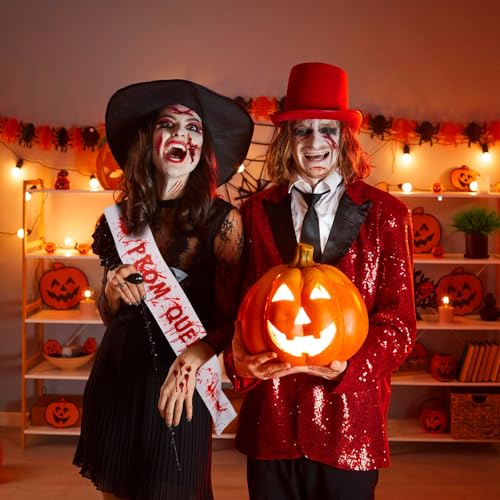 Zombie Prom Queen Sash & Fake Scar Tattoos Halloween Costume Kit