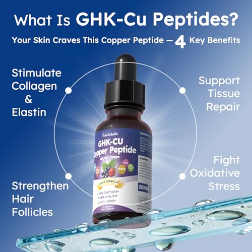 GHK-CU Peptide Liquid Drops - 6-in-1 Anti-Aging Collagen Supplement