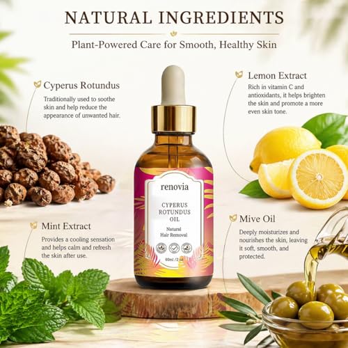 Renovia Cyperus Rotundus Hair Removal Oil for All Skin Types