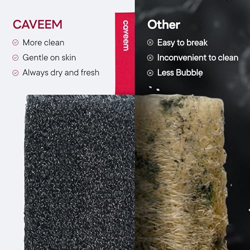 Caveem Exfoliating Body Scrubber, 2 Pack - Double-Sided Coarse