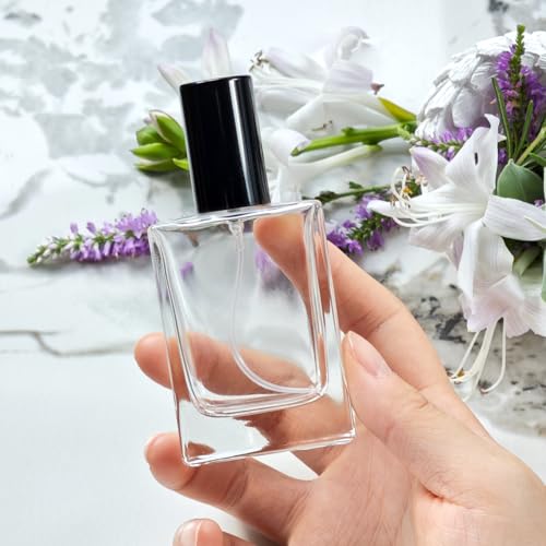 Black 30ml Refillable Glass Perfume Spray Bottle Set for Travel & DIY